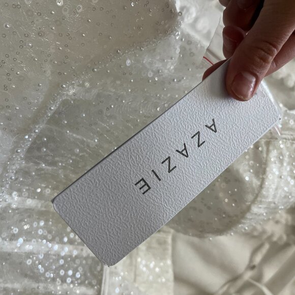 Azazie Diamond White A-Line Strapless Beading Dress - Picture 10 of 10